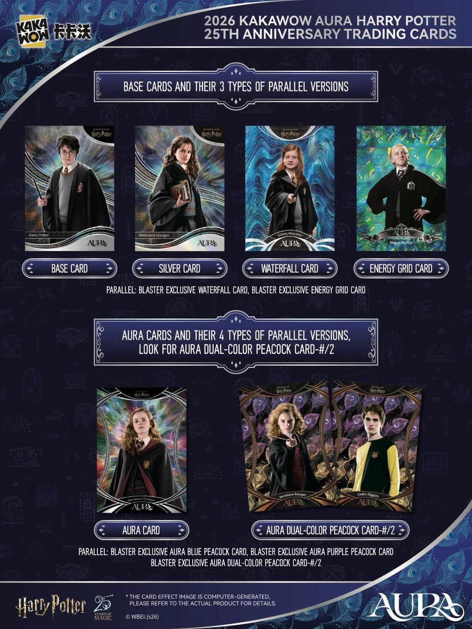 2026 Kakawow Aura Harry Potter 25th Anniversary Blaster Trading Cards