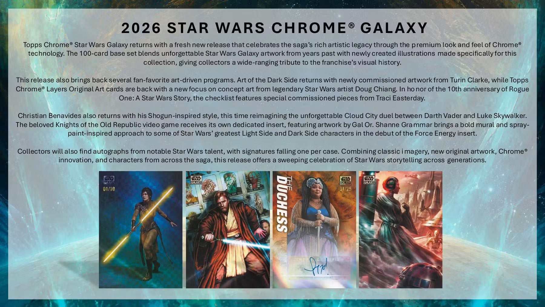 2026 Topps Chrome Star Wars Galaxy Hobby Trading Cards