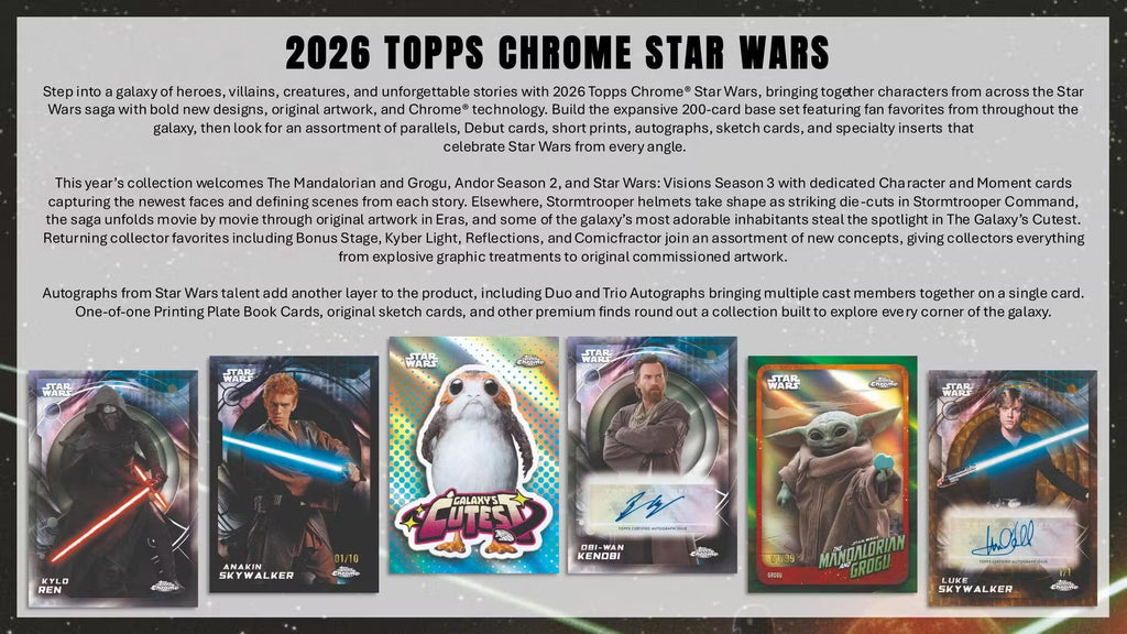 2026 Topps Chrome Star Wars Hobby Trading Cards LV