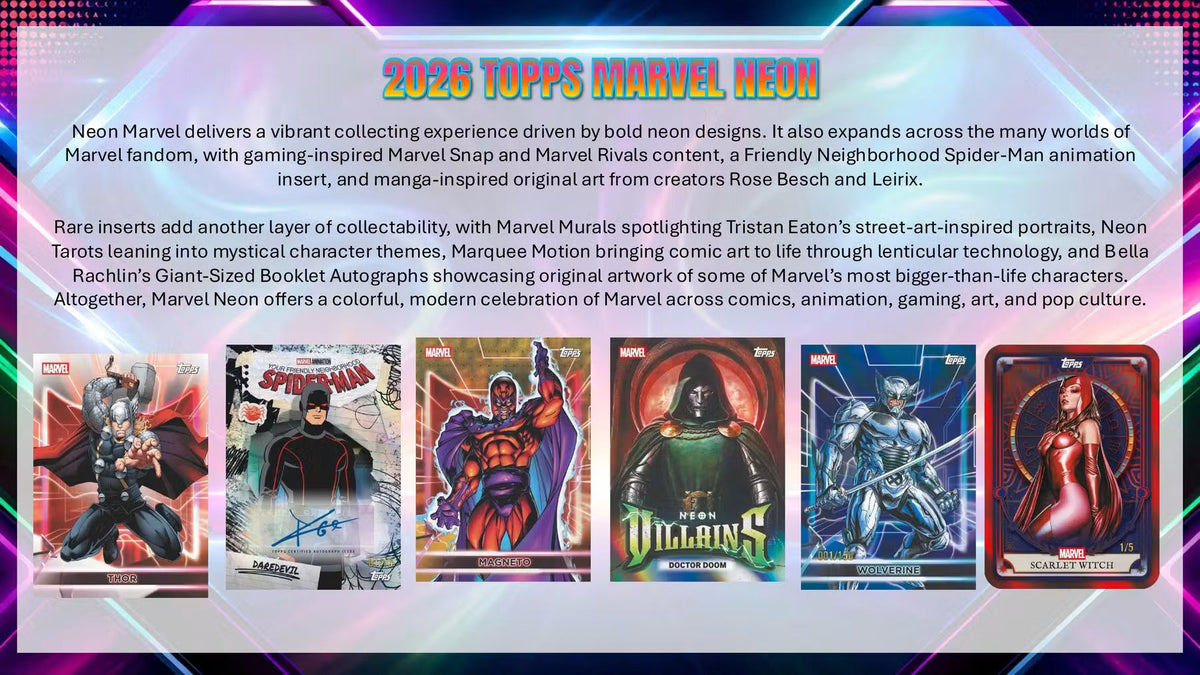 2026 Topps Marvel Neon Hobby Trading Cards LV