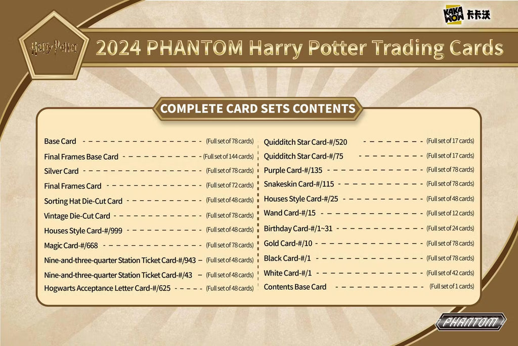 2024 Kakawow Phantom Harry Potter Hobby Trading Cards LV