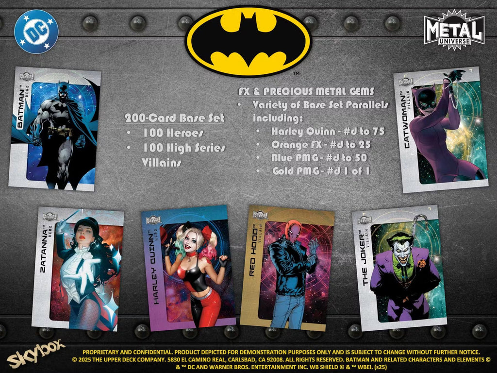 2025 Upper Deck Batman Skybox Metal Universe Hobby Trading Cards