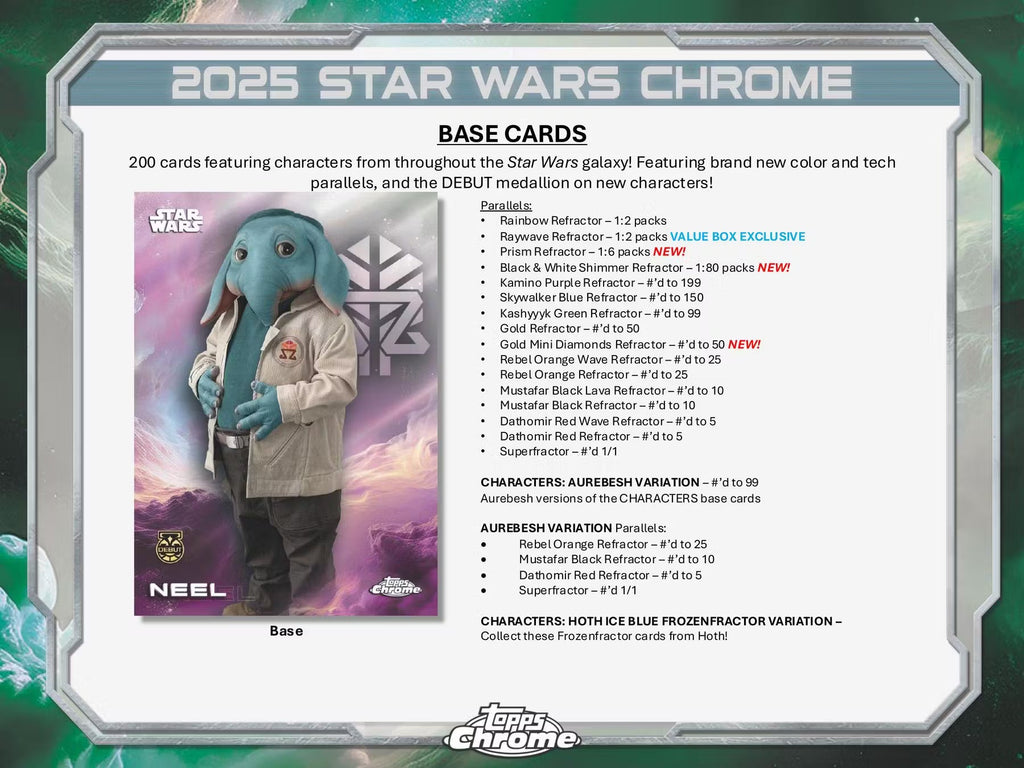 2025 Topps Chrome Star Wars Blaster Trading Cards