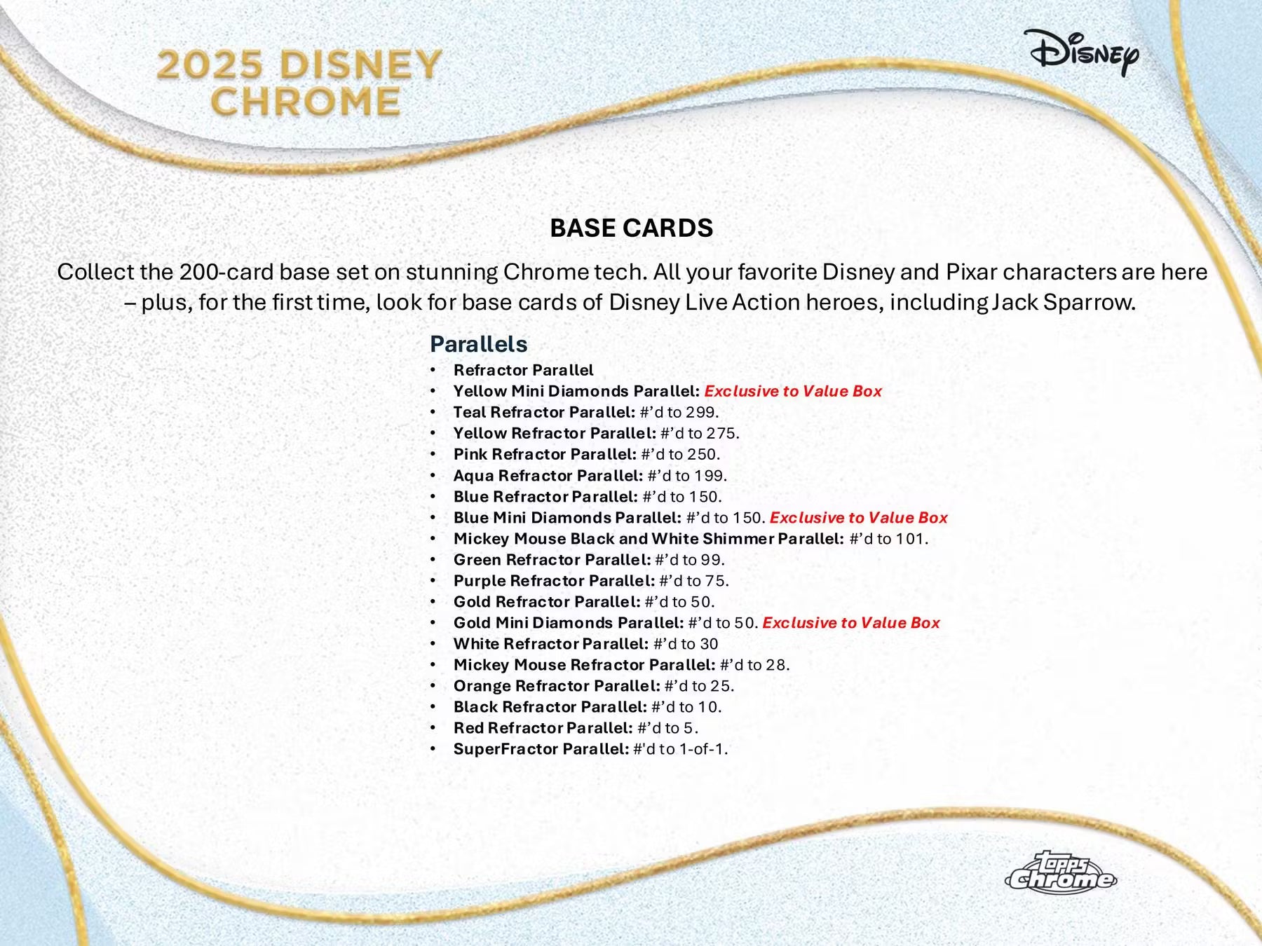 2025 Topps Chrome Disney Blaster Trading Cards