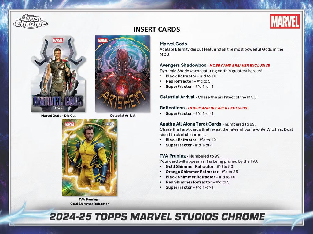 2025 Topps Chrome Marvel Studios Blaster Trading Cards LV