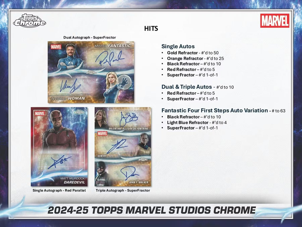 2025 Topps Chrome Marvel Studios Blaster Trading Cards LV