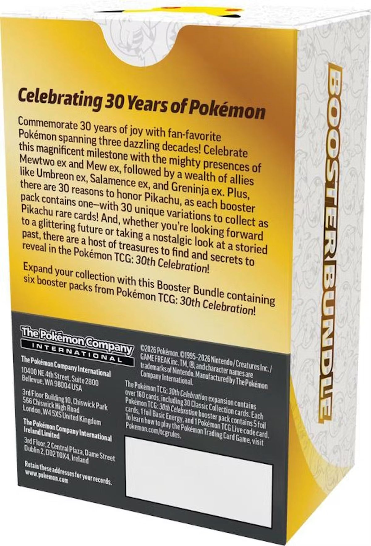 Pokemon 30th Celebration Booster Bundle Trading Cards