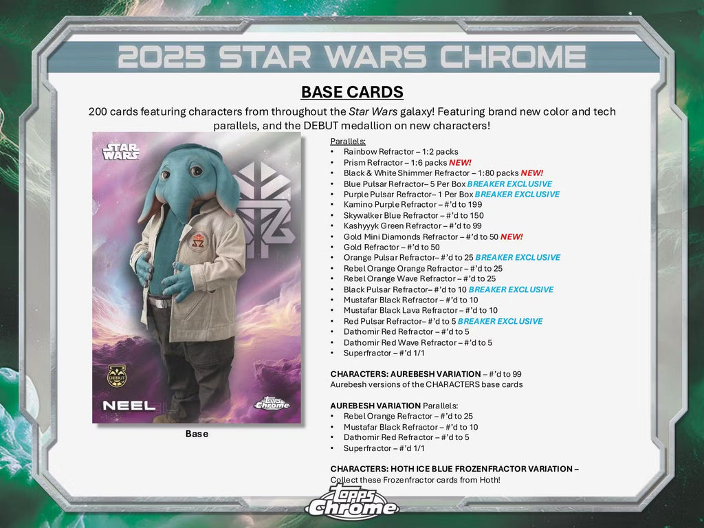 2025 Topps Chrome Star Wars Hobby Trading Cards