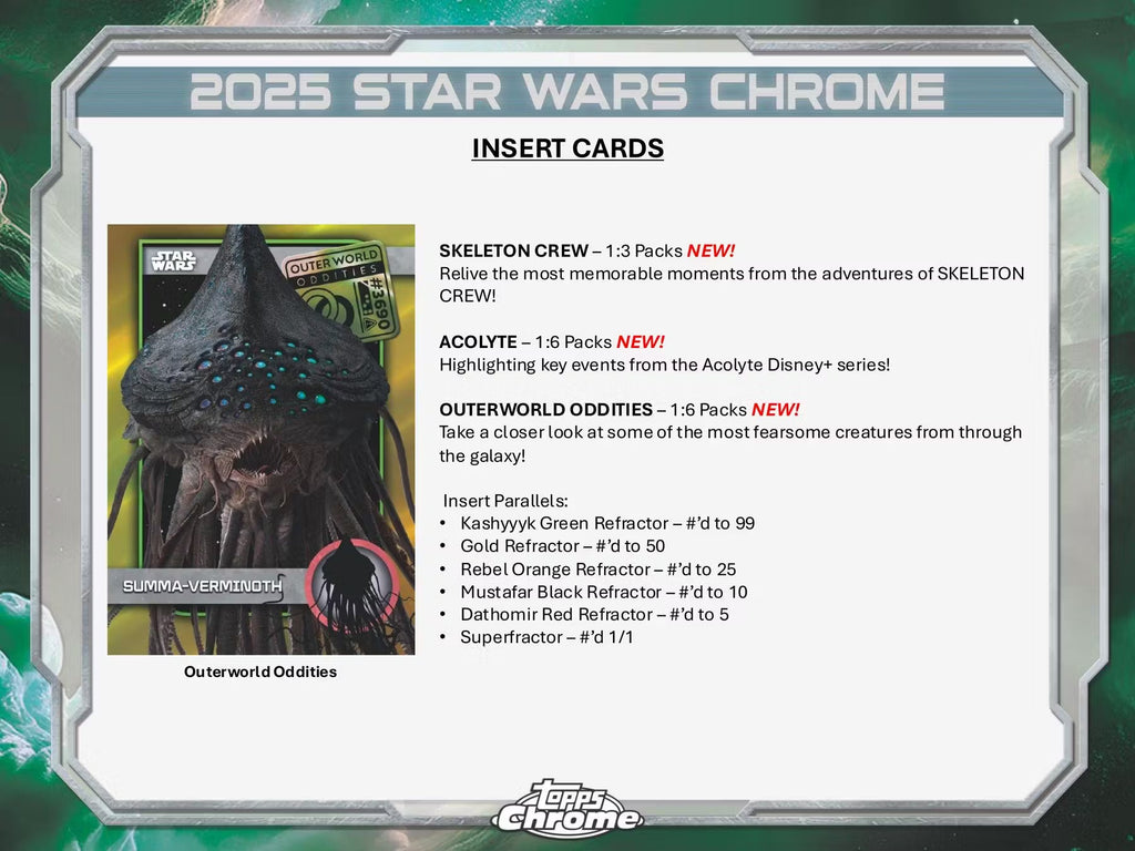 2025 Topps Chrome Star Wars Hobby Trading Cards